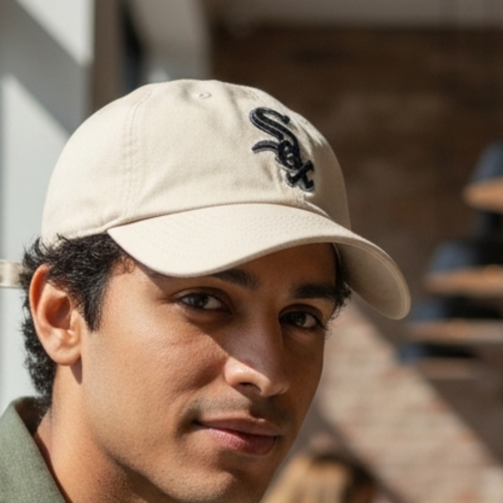 Stylish Cap with Black White Sox Embroidery